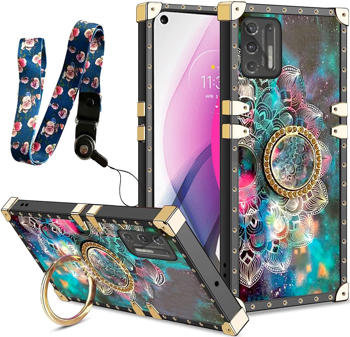 nancheng Funda cuadrada para teléfono Motorola Moto G Stylus 2021 4G Flor