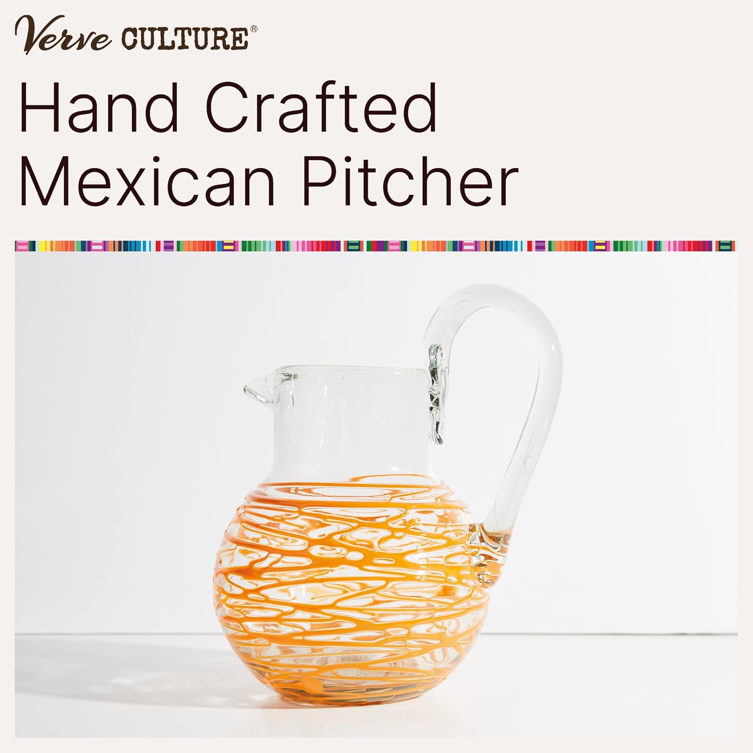 Verve CULTURE Paquete de cristalería mexicana soplada a mano – Naranja