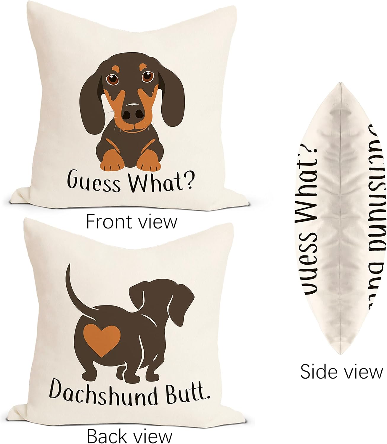 Fundas de almohada reversibles de perro salchicha  Regalos de perro salchicha para mujeres, regalos de perro Wiener, almohadas decorativas para