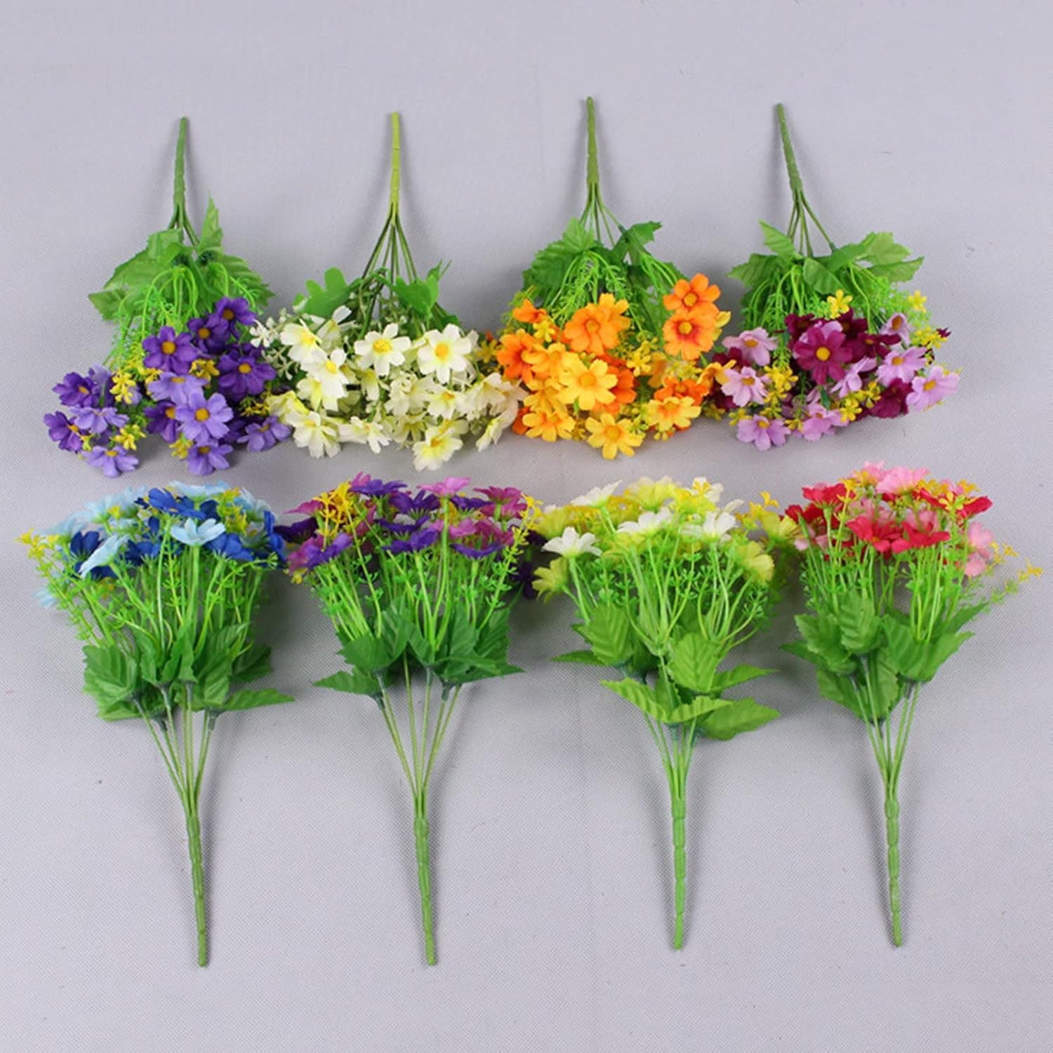 Flores artificiales de seda, margaritas falsas para interiores y exteriores, flores artificiales de margaritas silvestres, decoración exterior de