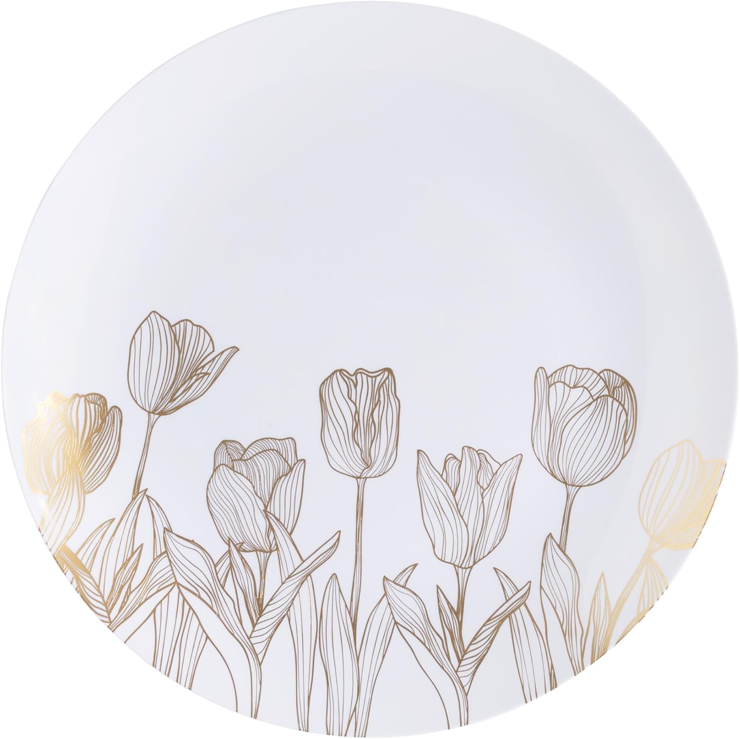 PLASTICPRO Juego de 32 elegantes platos desechables de plástico que incluye 16 platos llanos y 16 platos de ensalada, platos de fiesta resistentes y