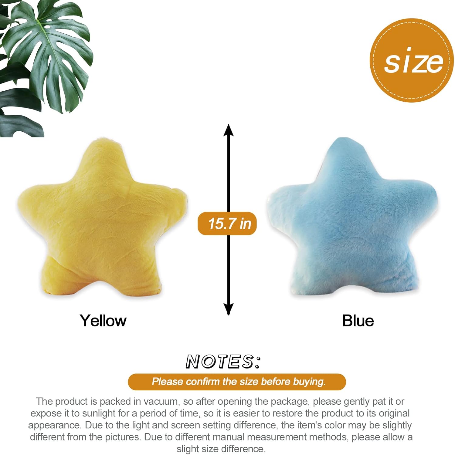 Almohada de estrella de felpa suave en forma de estrella, cojín relleno de juguete, amarillo, 15.7 pulgadas