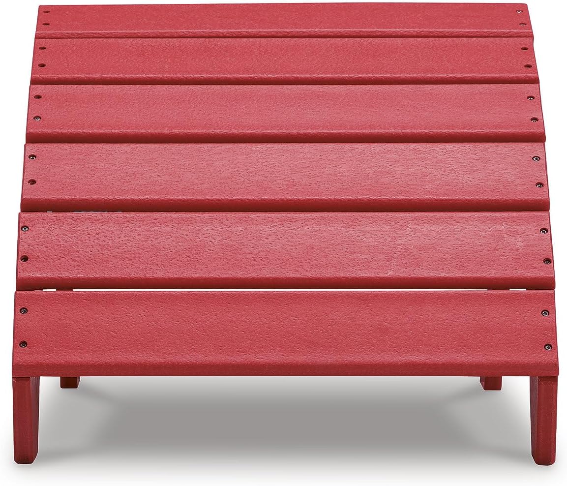 Signature Design by Ashley Otomana de polietileno de alta densidad para patio al aire libre, color rojo