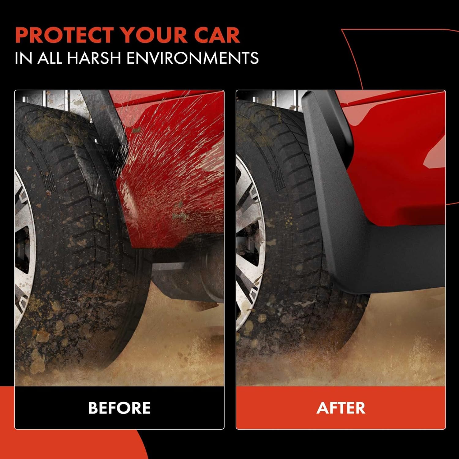A-Premium Juego de 4 protectores contra salpicaduras con kit de herramientas compatibles con BMW G07 Series X7 2019 2020 2021 2022 2023, con pedal,