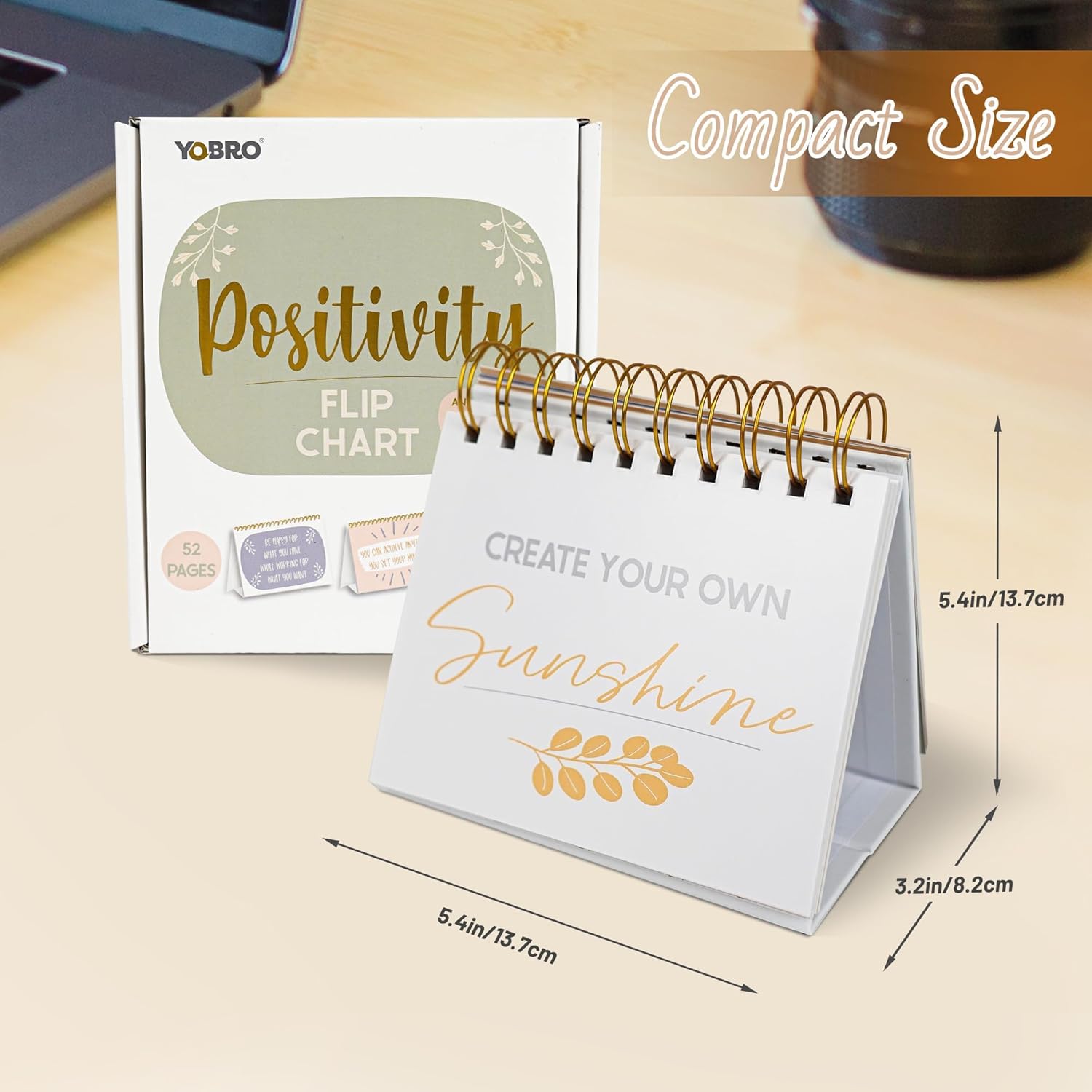 Yobro Calendario semanal motivacional de positividad, regalo diario con citas inspiradoras para motivarte, ilumina tu día, decora tu escritorio,