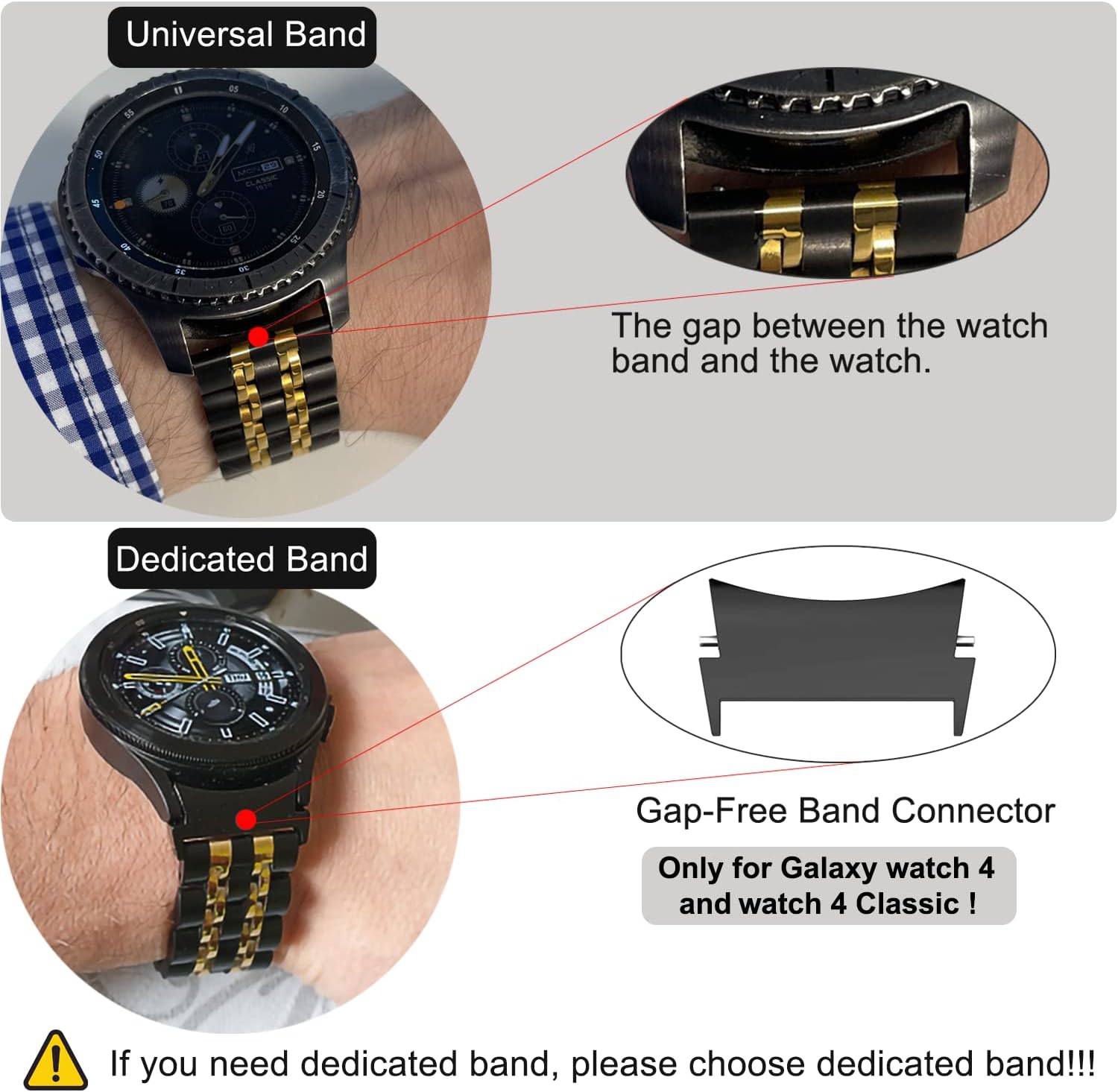 ZPJPPLX Correas de reloj de 0.787 in para Galaxy Watch 5 y 5 Pro, correas de metal de acero inoxidable para Samsung Galaxy Watch 4 y Watch 4