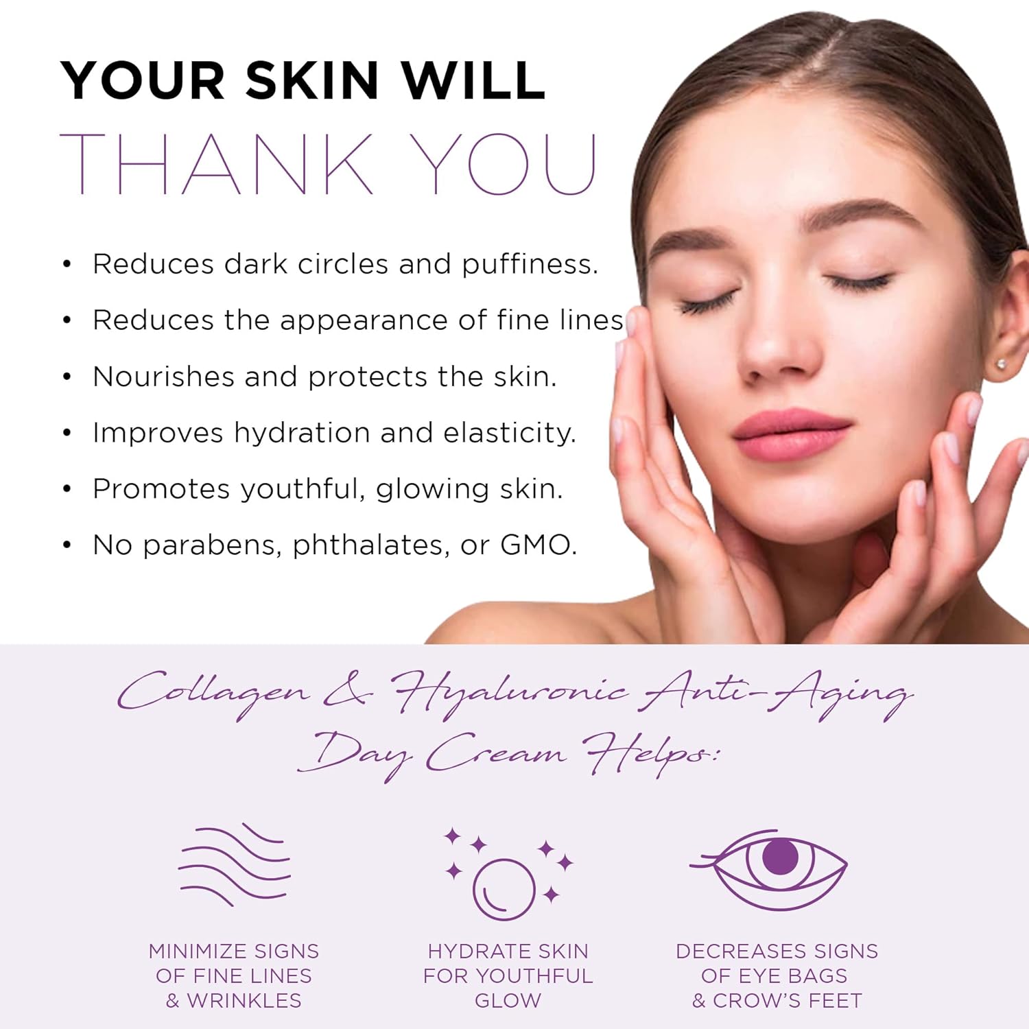 Azure Cosmetics Almohadillas antienvejecimiento de colágeno y ácido hialurónico para debajo de los ojos, parches de máscara de ojos que levantan e