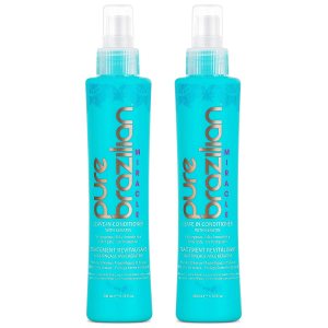 Pure Brazilian Acondicionador sin enjuague, tratamiento nutritivo para el cabello sin enjuague enriquecido con queratina para fortalecer y Pure Brazilian Acondicionador sin enjuague, tratamiento nutritivo para el cabello sin enjuague enriquecido con queratina para fortalecer y