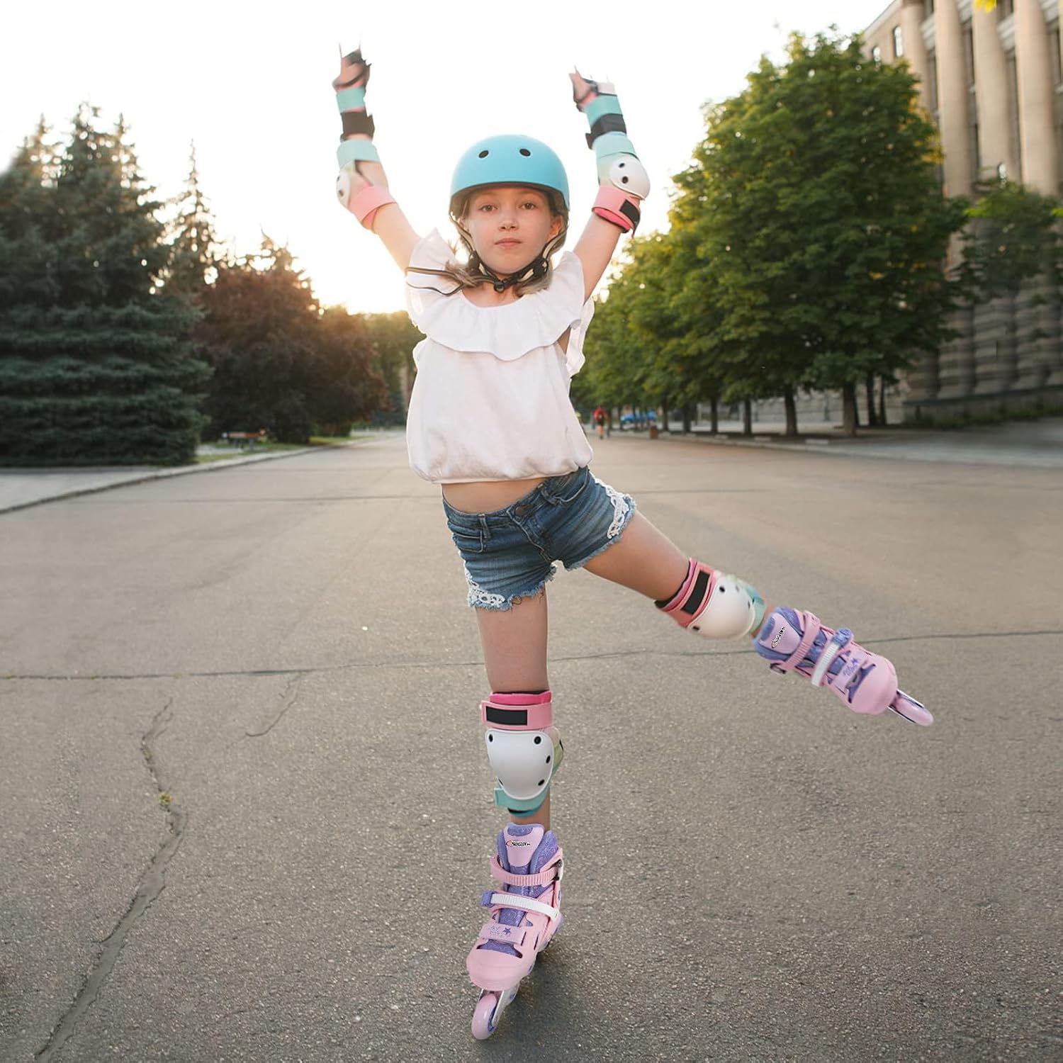 Nattork Patines en línea para niñas y niños, 4 tamaños ajustables en línea con ruedas iluminadas, patines iluminadores para principiantes para niños