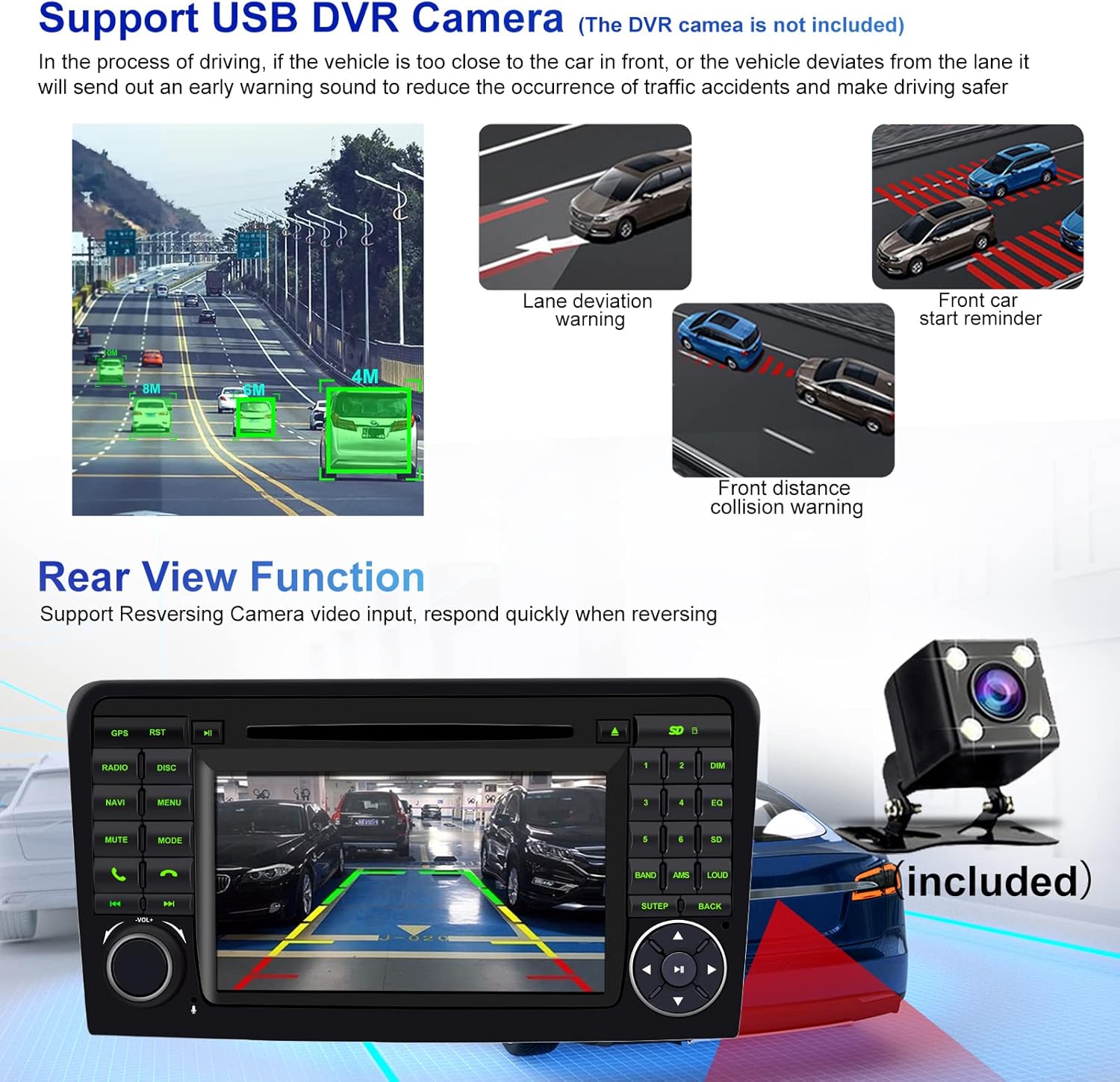 Android 12 Radio de coche estéreo navegación GPS para Mercedes Benz GL ML clase W164 X164 ML350 ML450 GL320 GL450 GL450 doble DIN HD pantalla