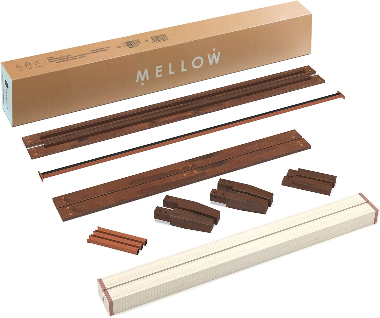 Mellow Naturalista Classic – Cama de plataforma de madera maciza de 12 pulgadas, listones de madera, no necesita somier, fácil montaje, tamaño