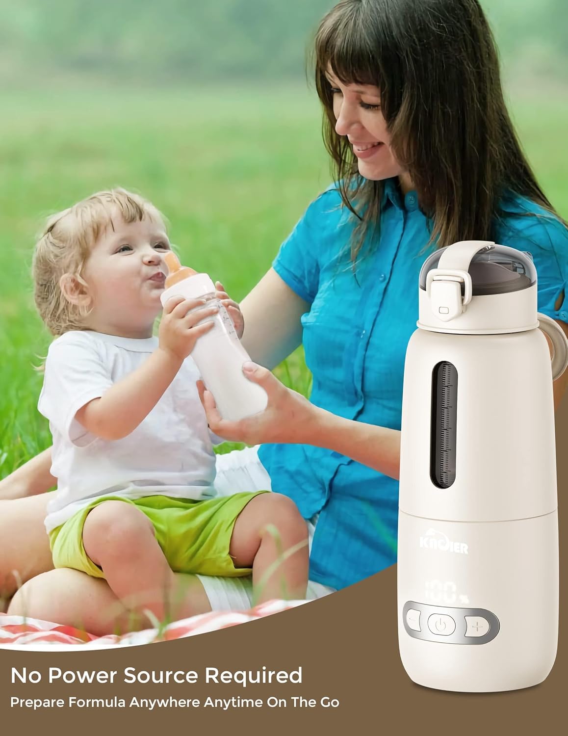 Baby Travel Essentials – Calentador de biberones portátil, calentador de biberones sobre la marcha, calentador de botellas con batería de 13500 mAh