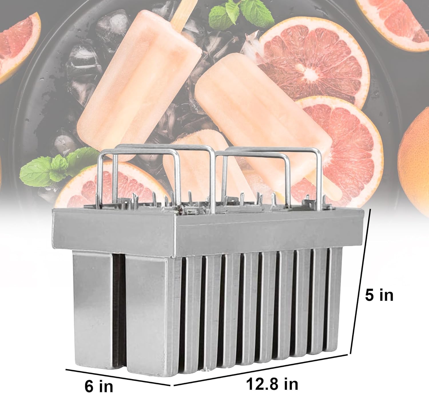 Wixkix – Moldes de acero inoxidable para paletas comerciales, congelación rápida, barra de helado, moldes para hacer paletas de hielo (20 moldes,