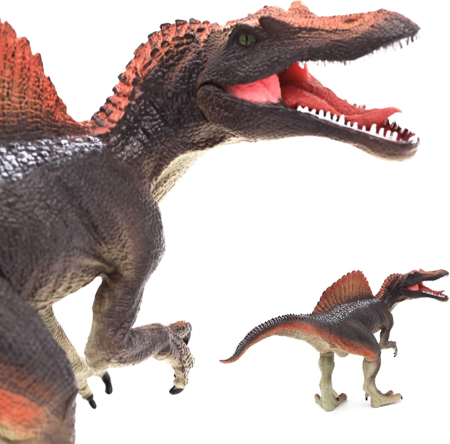 Gemini&Genius Figuras de acción de dinosaurio de Spinosaurus con mandíbula movible para cumpleaños de niños, suministros de fiesta para niños y