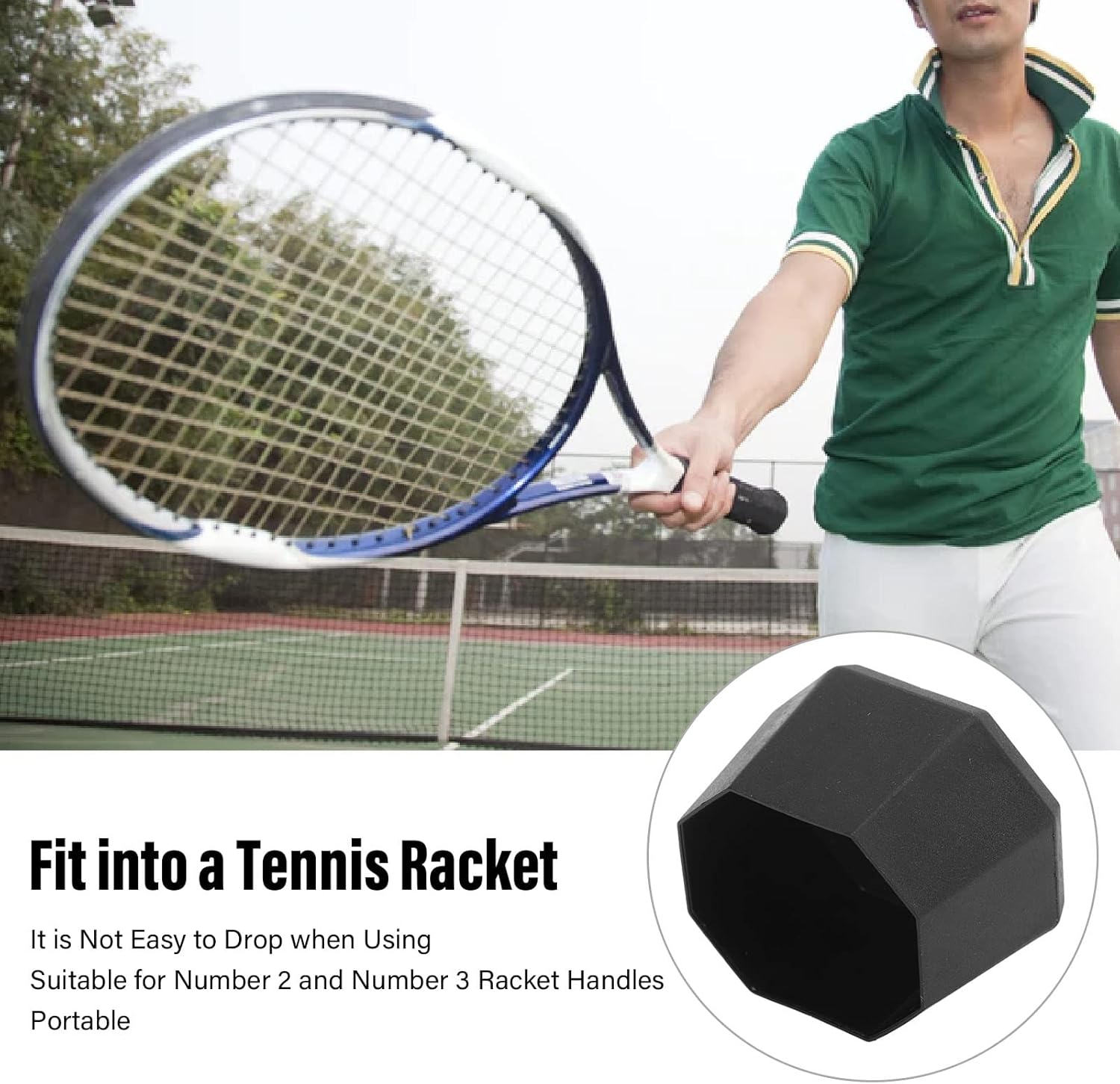 Tapa de extremo de mango de raqueta de tenis, peso ligero, 2 piezas, accesorios de raqueta, raqueta de tenis, cubierta de silicona para gimnasio