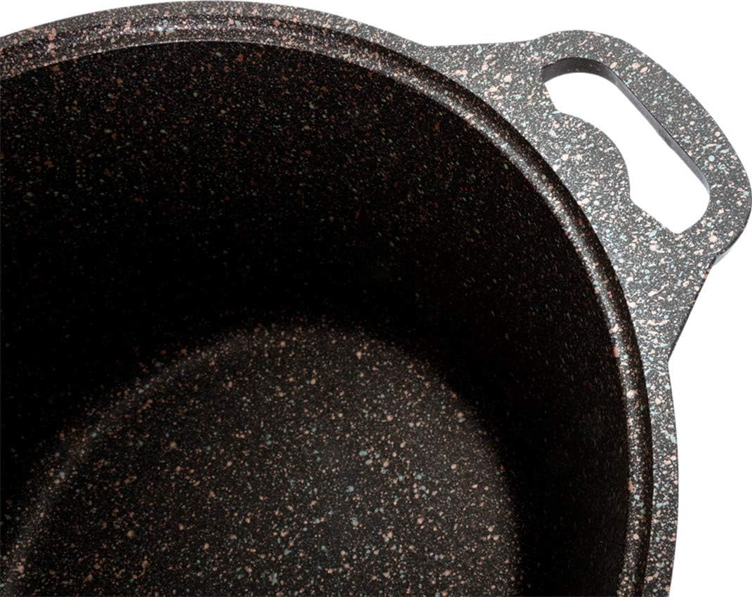 Olla de aluminio con tapa de vidrio “Granit ultra” Olla de cocina (4.2 cuartos de galón))