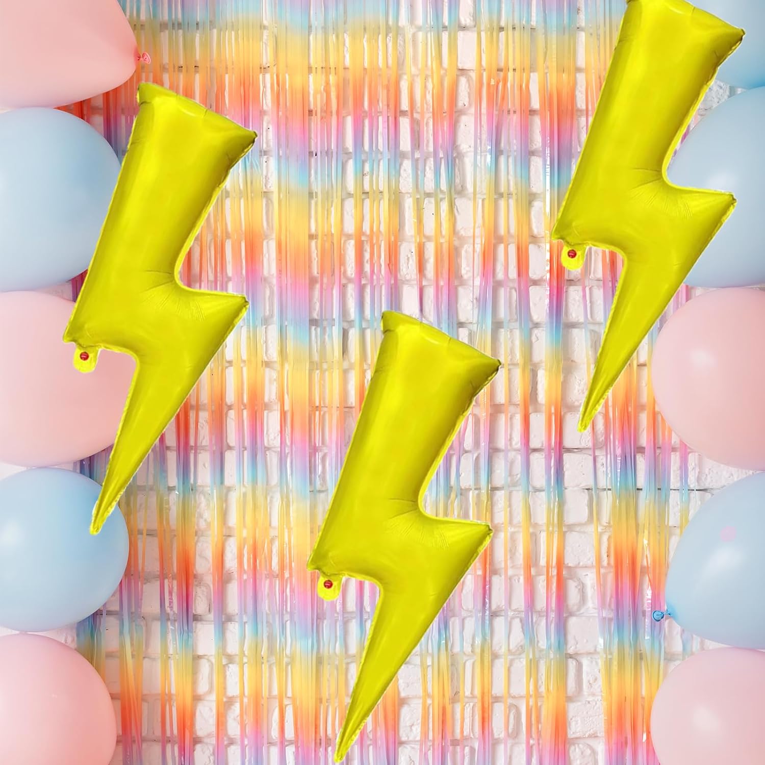 5 globos de rayo gigantes con forma de relámpago, globos de aluminio para cumpleaños, baby shower, boda, graduación, fiesta, suministros de