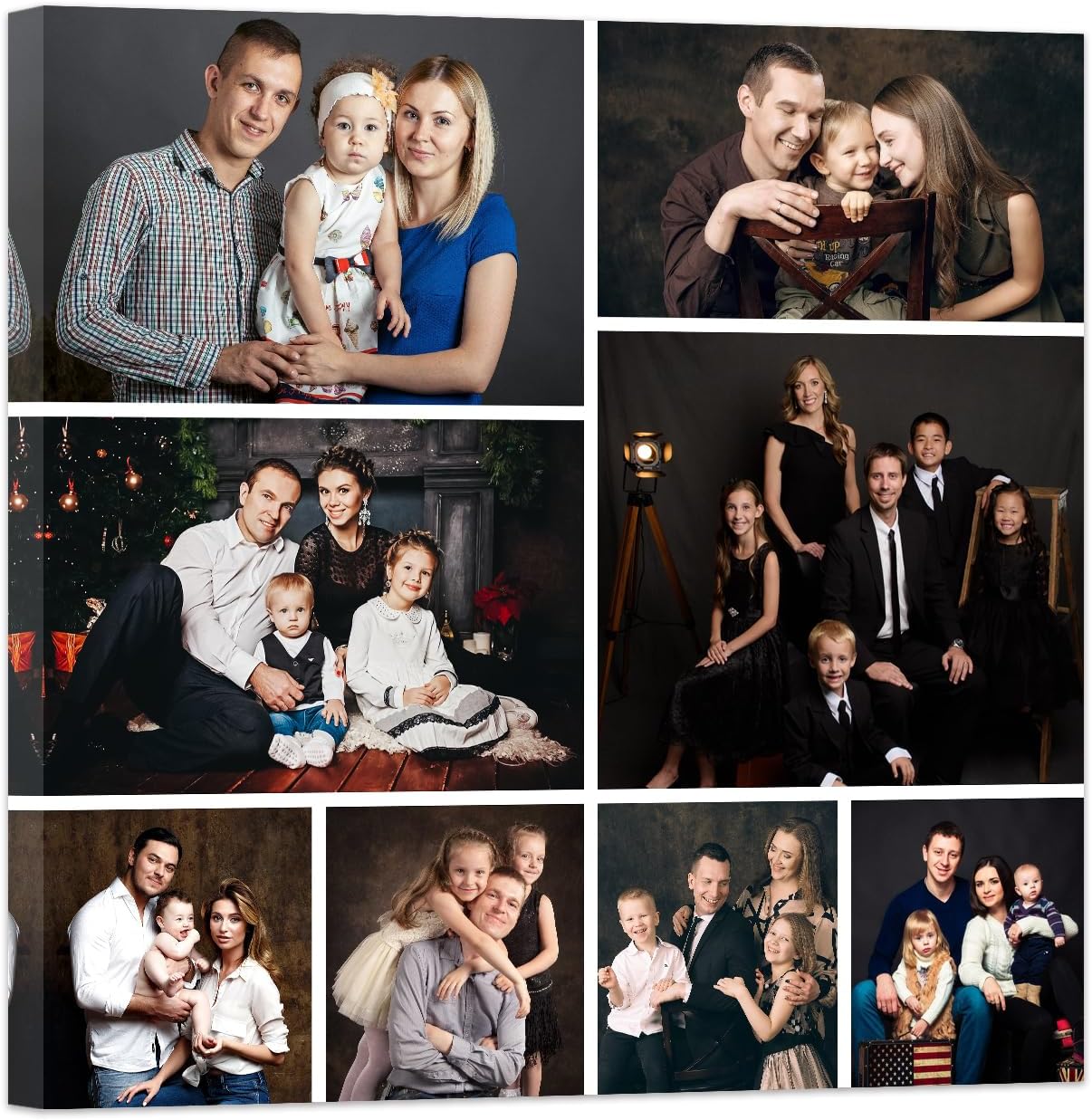 ZXHYWYM Póster de fotos en lienzo personalizado, collage de fotos múltiples, impresiones de lienzo personalizadas con múltiples fotos, coloca tu