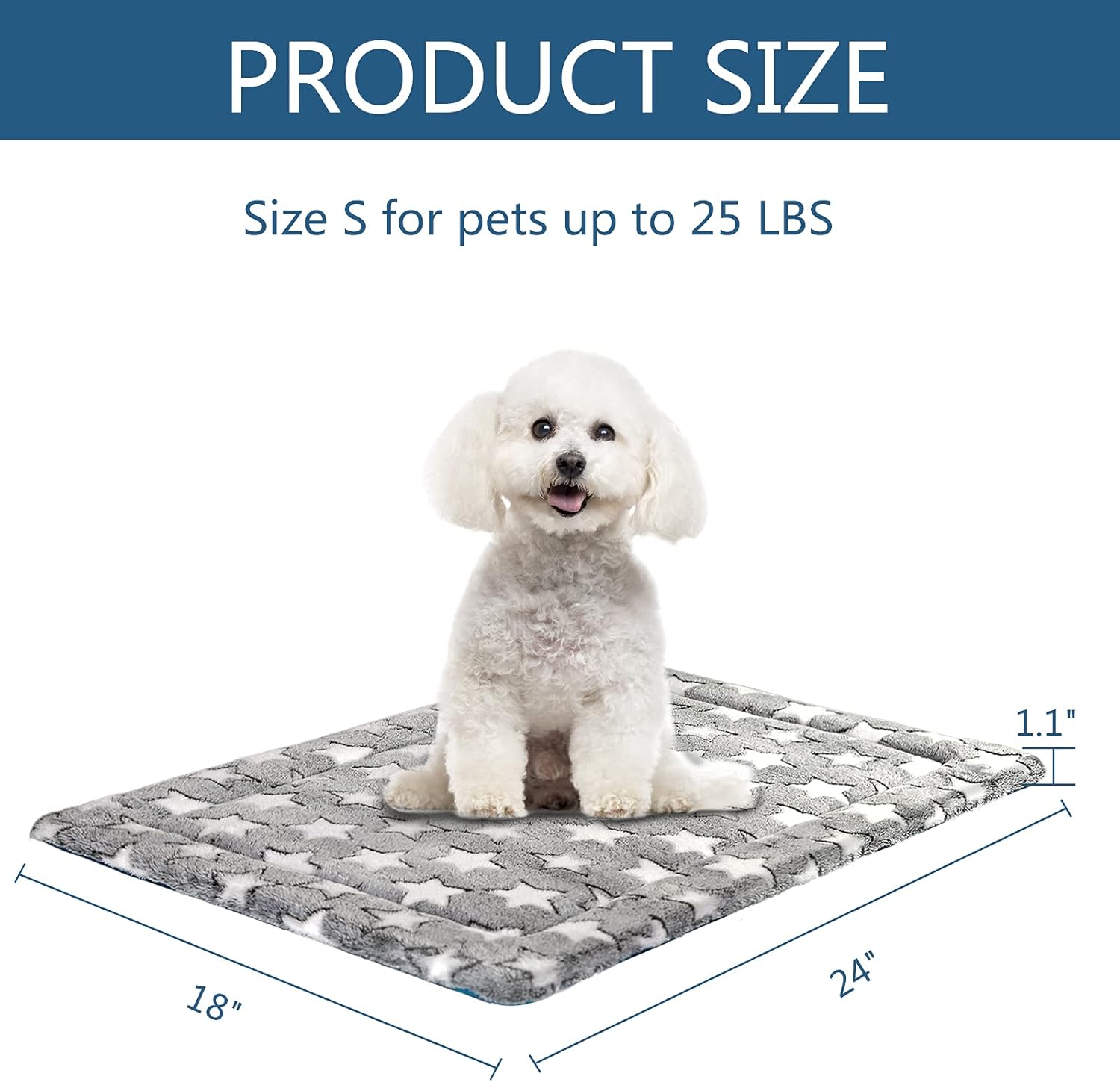 KROSER Fancy – Tapete reversible para jaula de perro, tapete para cama de perro (fresco y cálido), almohadilla para cama de perro con lavable a