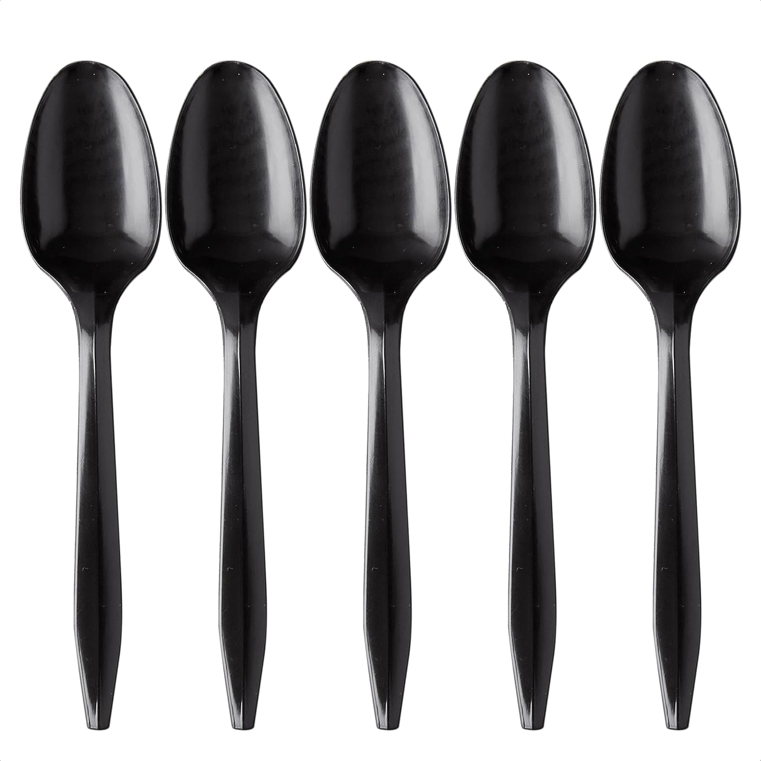 400 cucharas de plástico negras de peso medio  Cucharas desechables de plástico  Cucharas de plástico duraderas  Ideal para celebraciones, fiestas,