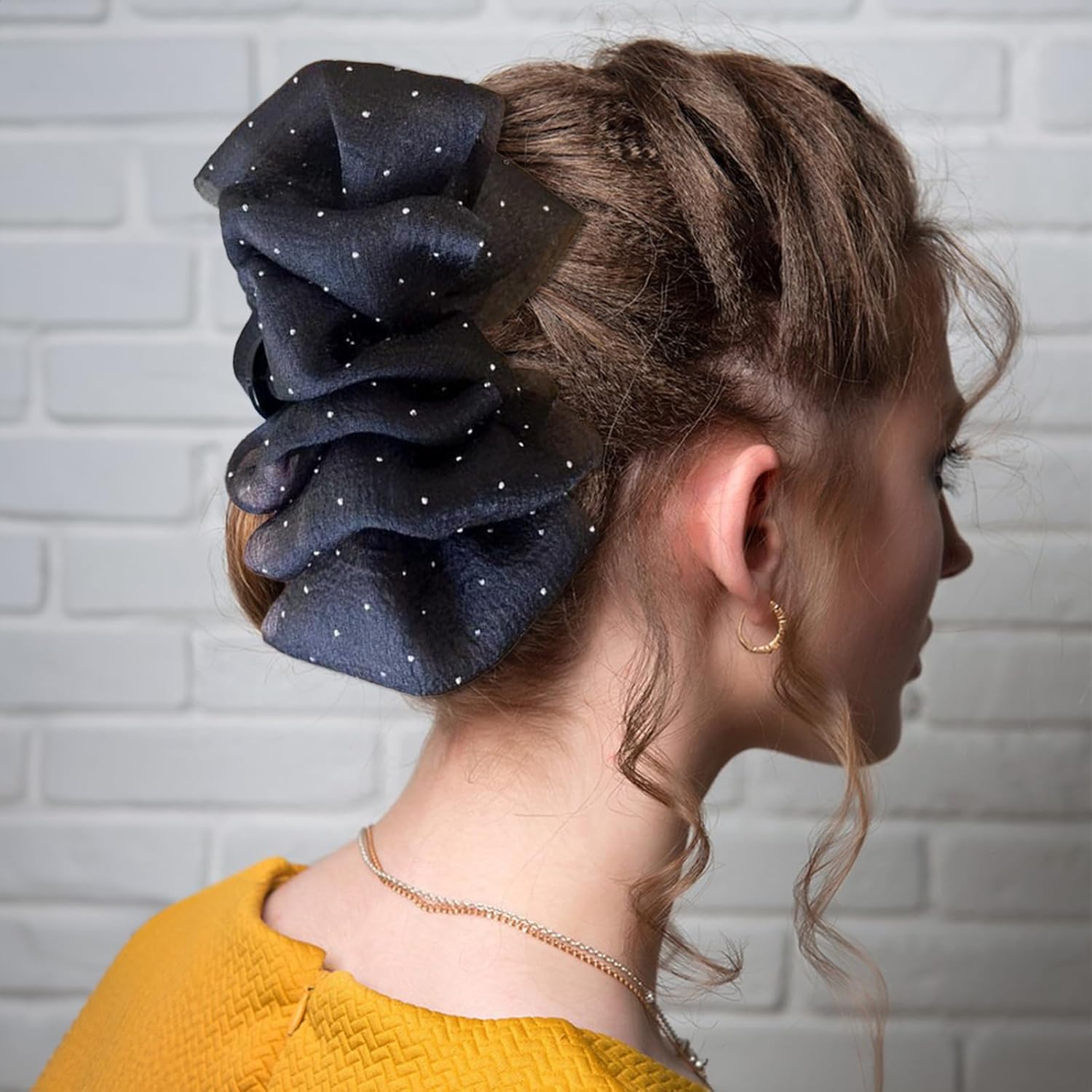 2 pinzas de lazo con diamantes de imitación, pinzas de burbujas de lazo de gasa con nube, garra grande para el cabello, pinzas florales grandes para