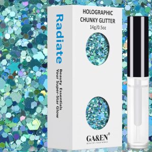 Purpurina holográfica cosmética gruesa de color turquesa para el rostro, ojos, cuerpo, cabello y uñas, para festival, carnaval, fiesta, belleza y Purpurina holográfica cosmética gruesa de color turquesa para el rostro, ojos, cuerpo, cabello y uñas, para festival, carnaval, fiesta, belleza y