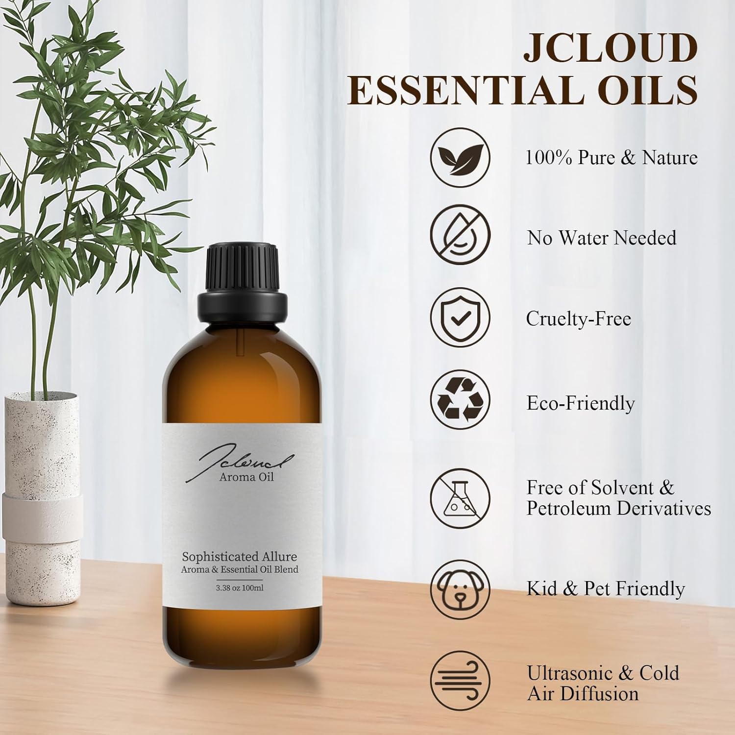 JCLOUD Aceite esencial sofisticado Allure inspirado en Hilton Hotel  Colección de hotel – Aceite difusor de aromaterapia puro con jazmín y canela,