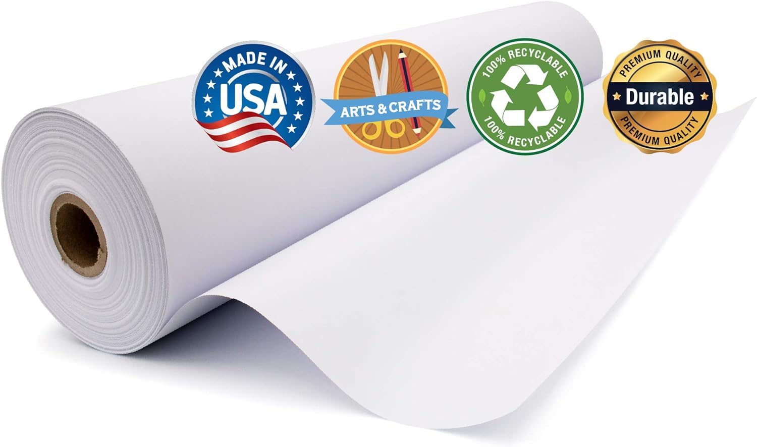Paper Pros – Rollo de papel de caballete de arte duradero para manualidades, dibujo y pintura, ideal para proyectos infantiles, 17.75 pulgadas x 150