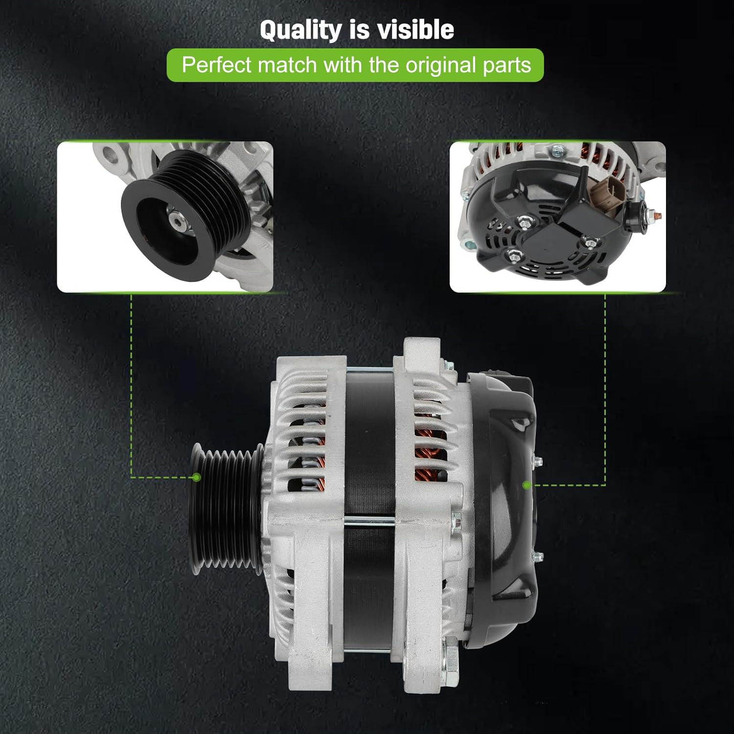 SCITOO Reemplazo del alternador para Toyota para FJ Cruiser 2007-2010, para Toyota para Tacoma 2005-2015, para Toyota para Tundra 2006-2010 11138