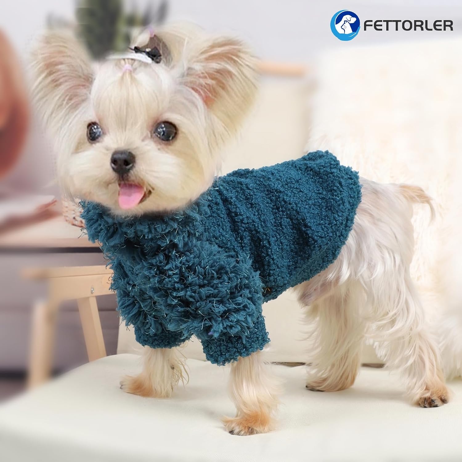Suéter de invierno para perros pequeños, niñas y niños, ropa de forro polar para cachorros, abrigo para clima frío, camiseta cálida para mascotas