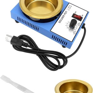 QWORK Olla de soldadura, 300 W 110 V, placa de titanio de baño de soldadura de 3.937 in, capacidad 52.91 oz 392.0-842.0 F, incluye olla extra de QWORK Olla de soldadura, 300 W 110 V, placa de titanio de baño de soldadura de 3.937 in, capacidad 52.91 oz 392.0-842.0 F, incluye olla extra de