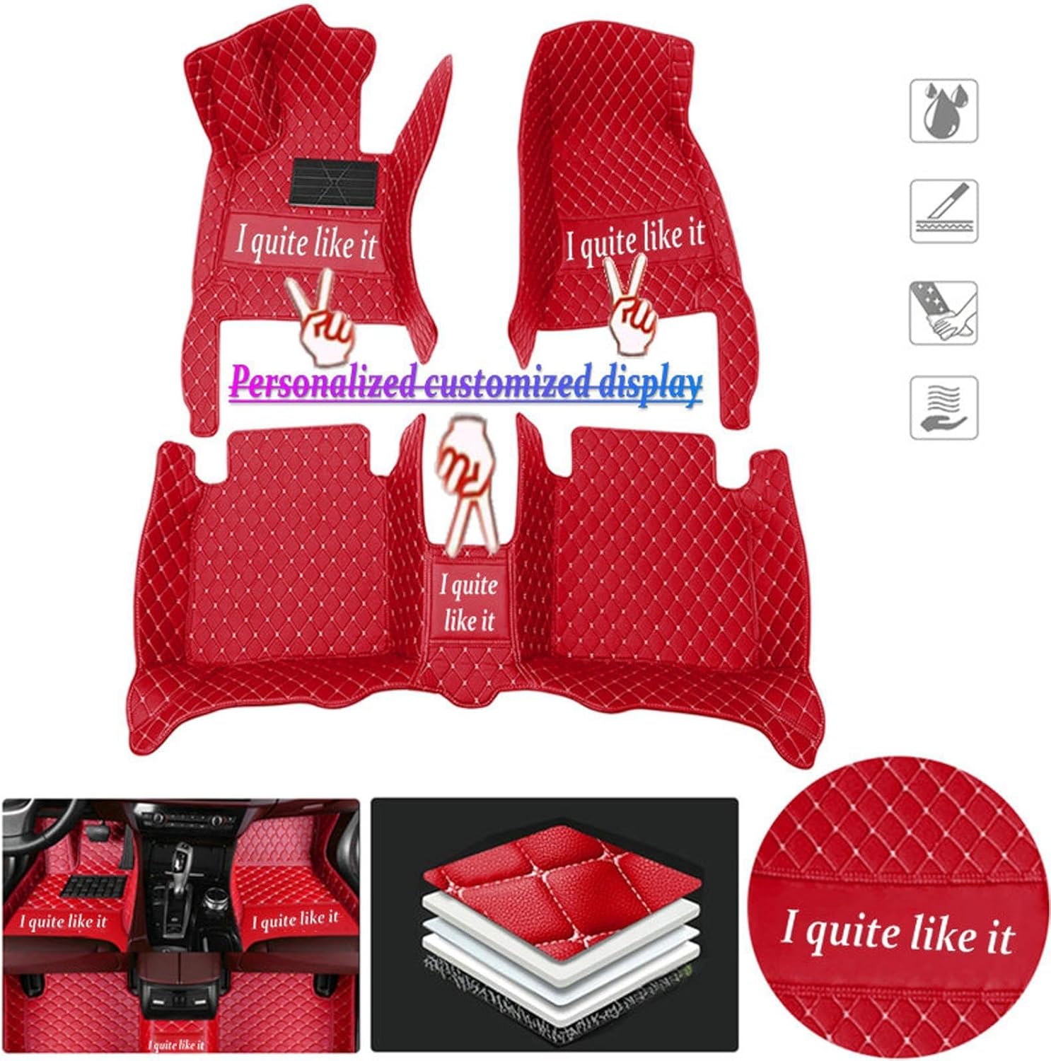Alfombrillas de cuero de lujo personalizadas para automóvil, aptas para automóviles, SUV, camiones, protección para todo tipo de clima del piso de