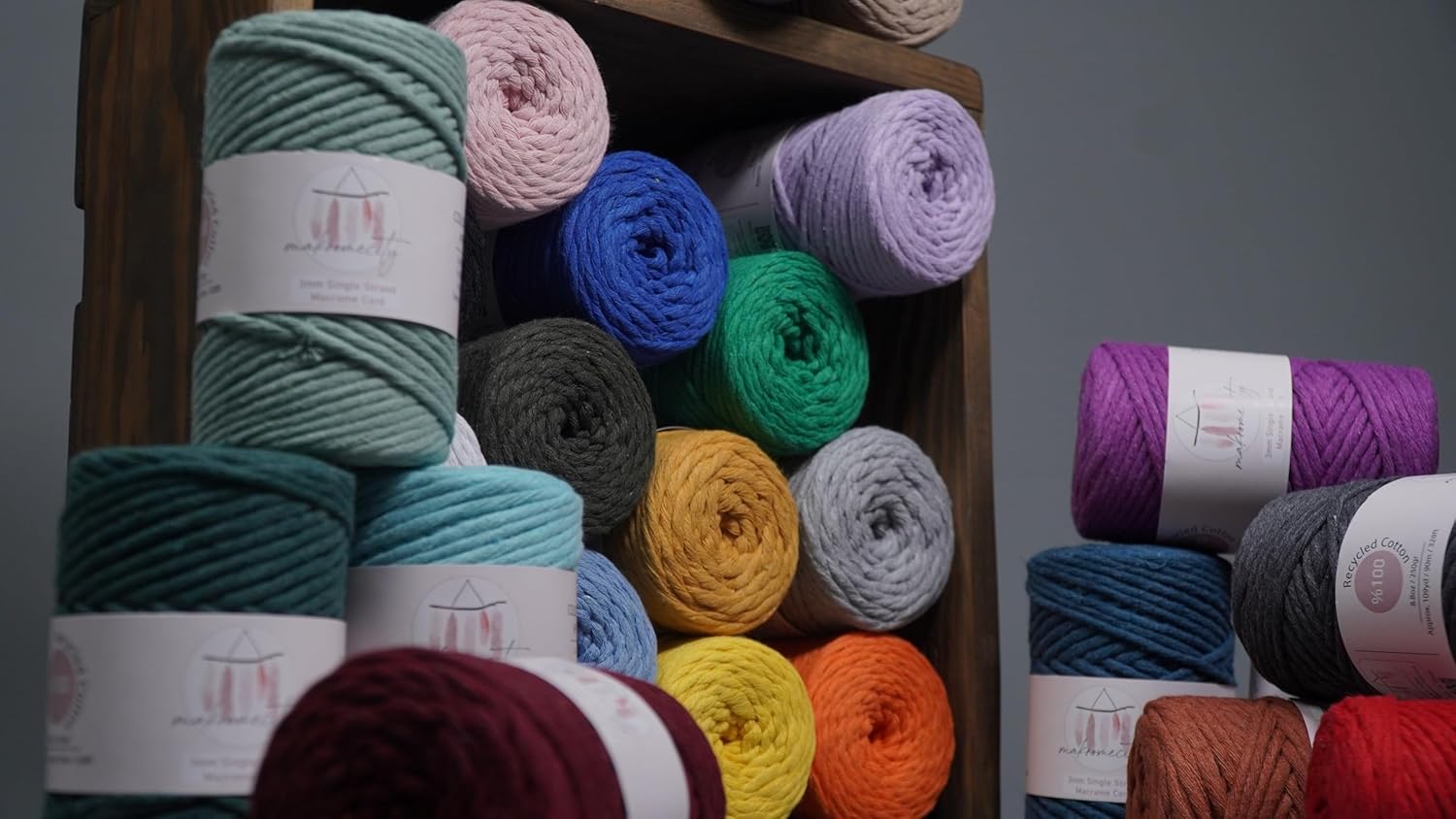 Makromecity, Cordón de macramé de una sola hebra, de 0.118 in x 109 yardas (328 pies) de 0.118 in, una sola hebra, de algodón rosa bebé, para