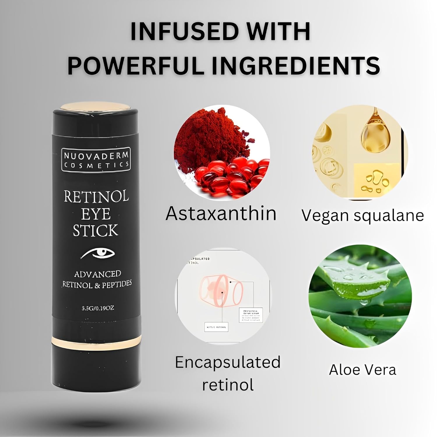 SLT – Lápiz de ojos con retinol, crema iluminadora para ojos + péptidos, cuidado de la piel para líneas finas, arrugas, ojeras e hinchazón, gel
