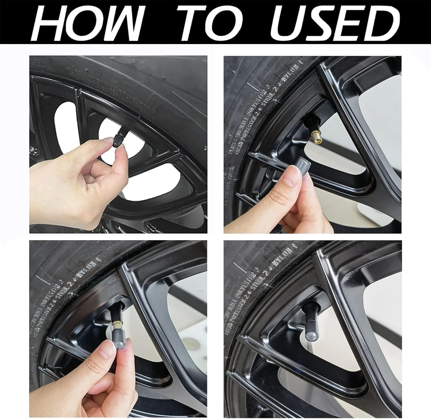 JUSTTOP 4 tapones para válvulas de neumáticos de automóvil, cubierta de tapas de aire, universales para automóviles, SUV, bicicletas, camiones y