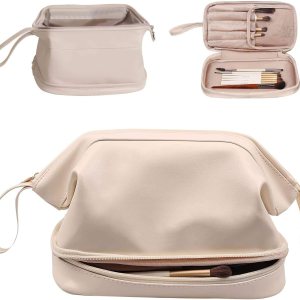 Bolsa de maquillaje de viaje impermeable, bolsa de maquillaje portátil con cordón, bolsa de maquillaje de viaje grande de doble capa, bolsas de Bolsa de maquillaje de viaje impermeable, bolsa de maquillaje portátil con cordón, bolsa de maquillaje de viaje grande de doble capa, bolsas de