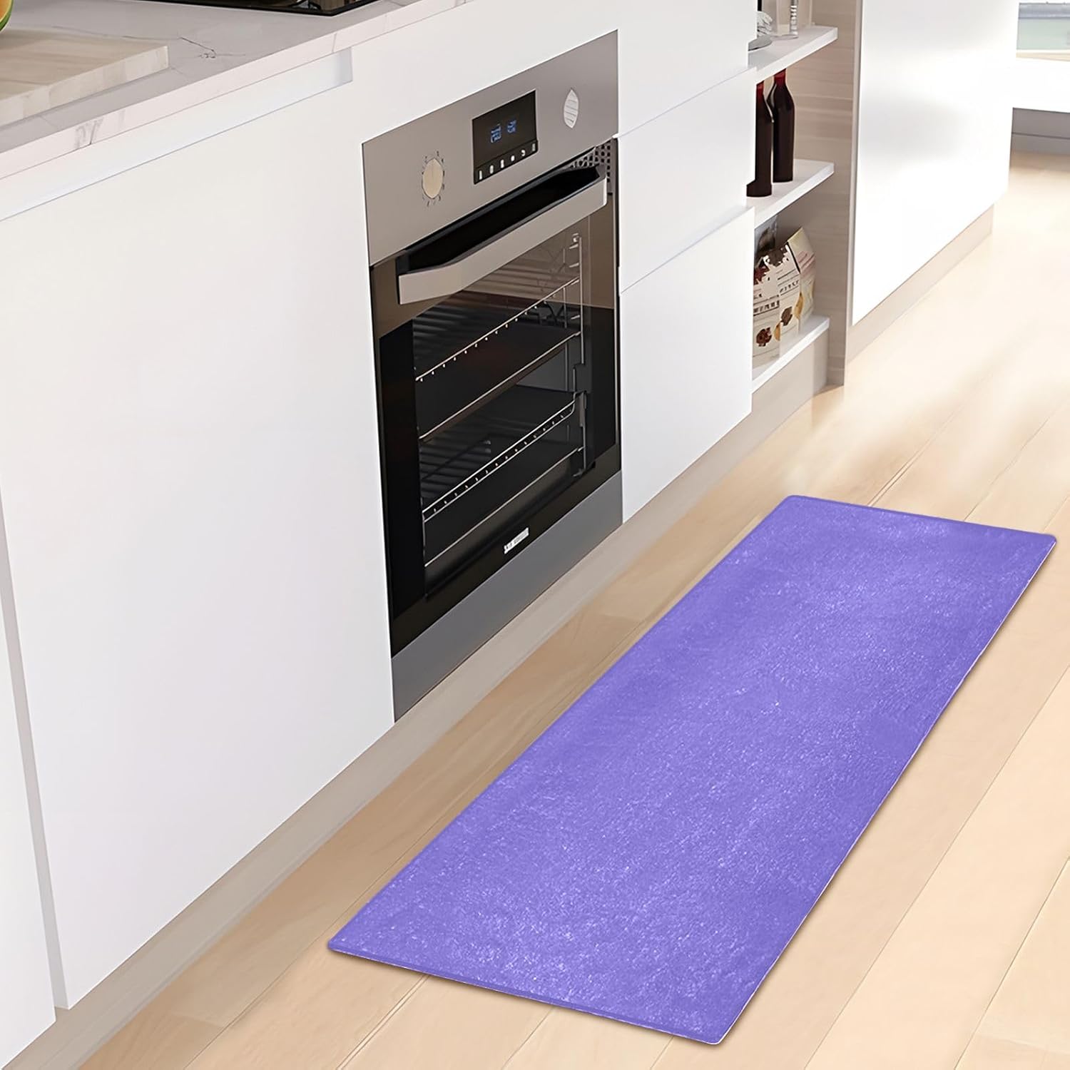 Alfombras de felpa azul pizarra para baño, parte trasera de goma antideslizante, lavable, tapete absorbente de baño, 39 x 20 pulgadas