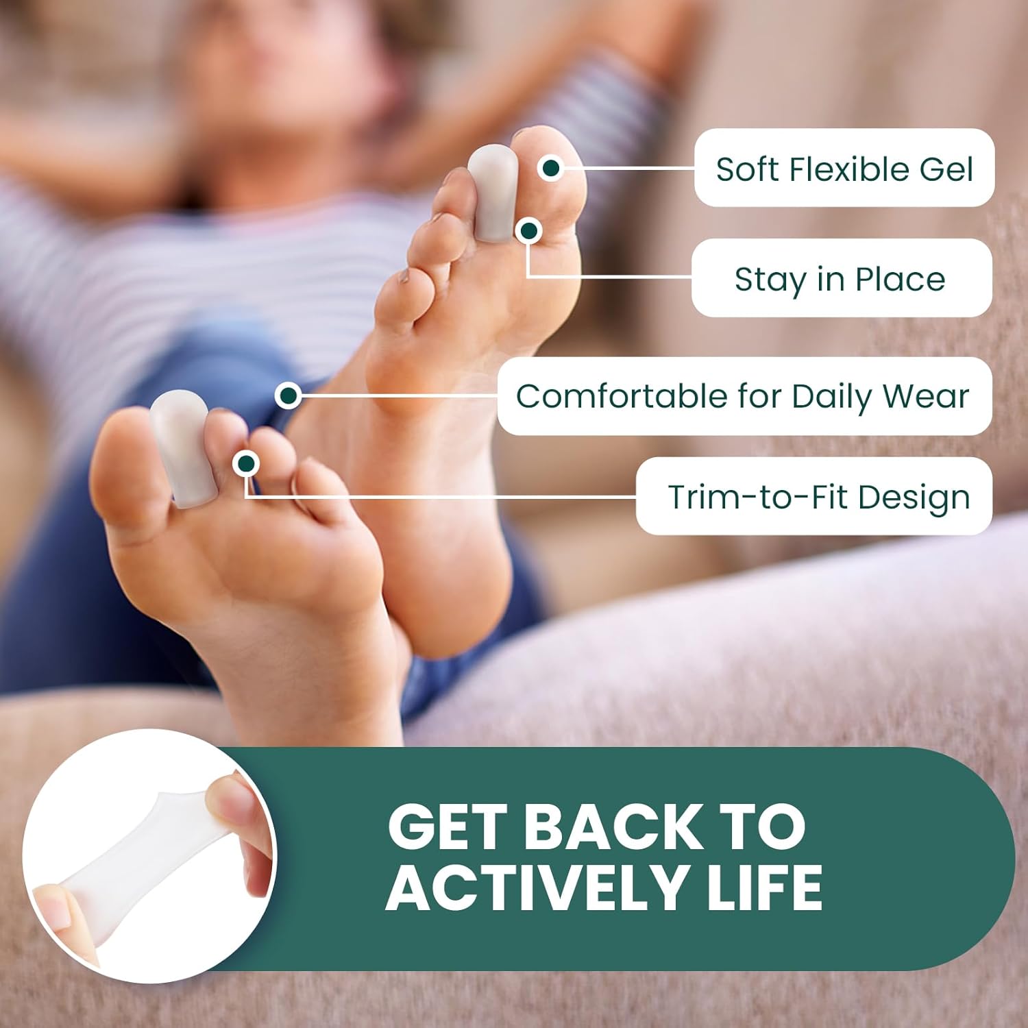 Bukihome Protectores de dedos de gel pequeños  Paquete de 8 fundas para dedos con extracto de aloe vera  Puntas de silicona y protectores de dedos