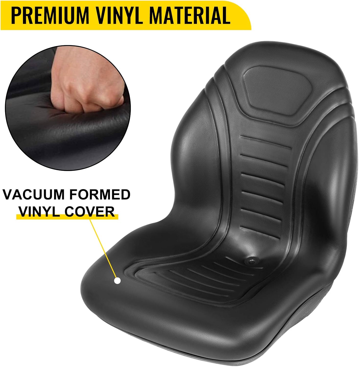 VEVOR Reemplazo universal de asiento de tractor de césped, asiento compacto de cortacésped de respaldo alto, asiento de carretilla elevadora de