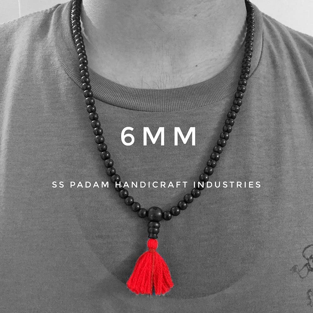 Unisex Adulto Karungali Seis Mm Bead Tamaño Mala, Madera, No es una piedra preciosa