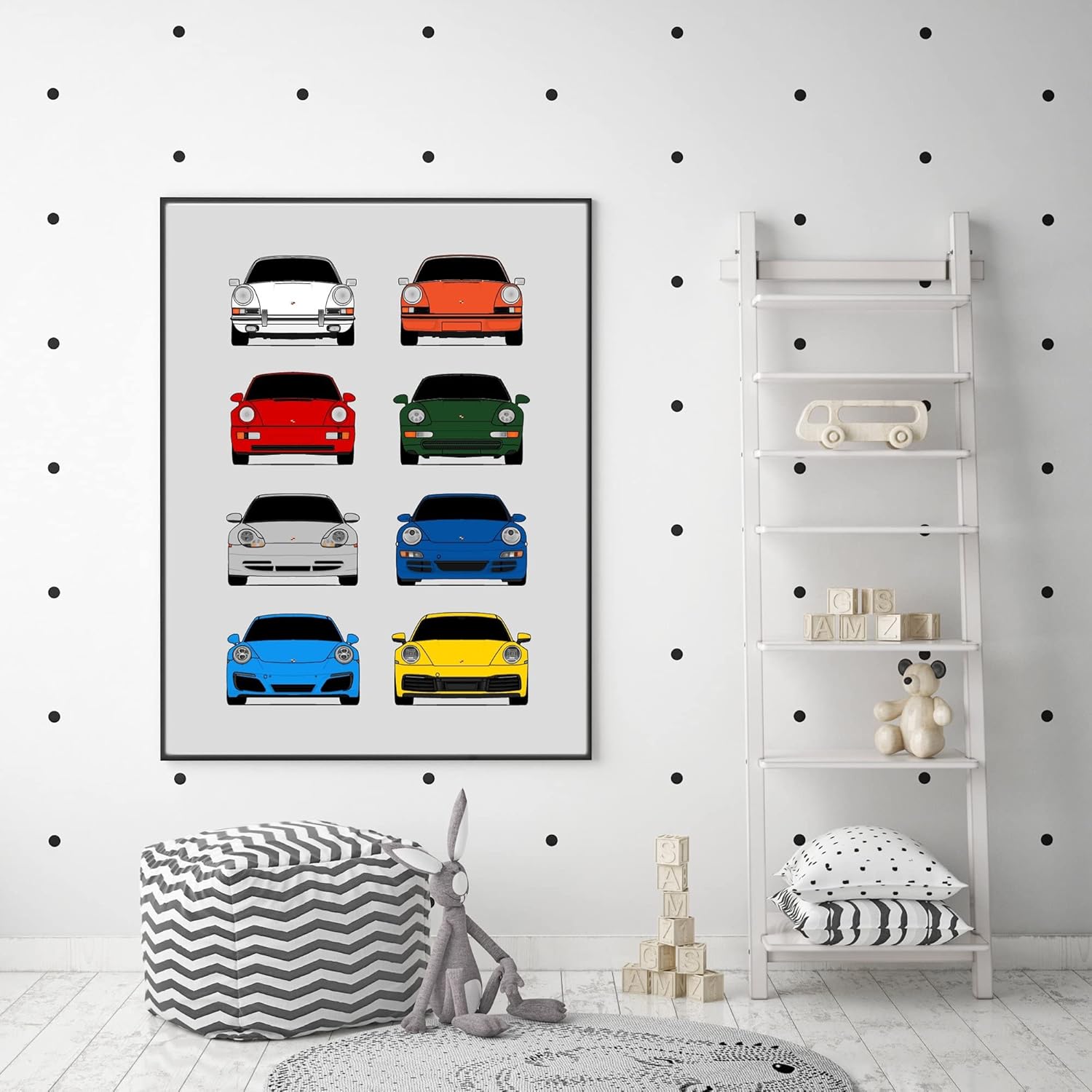 Porsche 911 Generations Inspired Car Poster – Handmade Print of 901, G Series, 964, 993, 996, 997, 991, 992 – Multi, 24×36″ Metallic Print