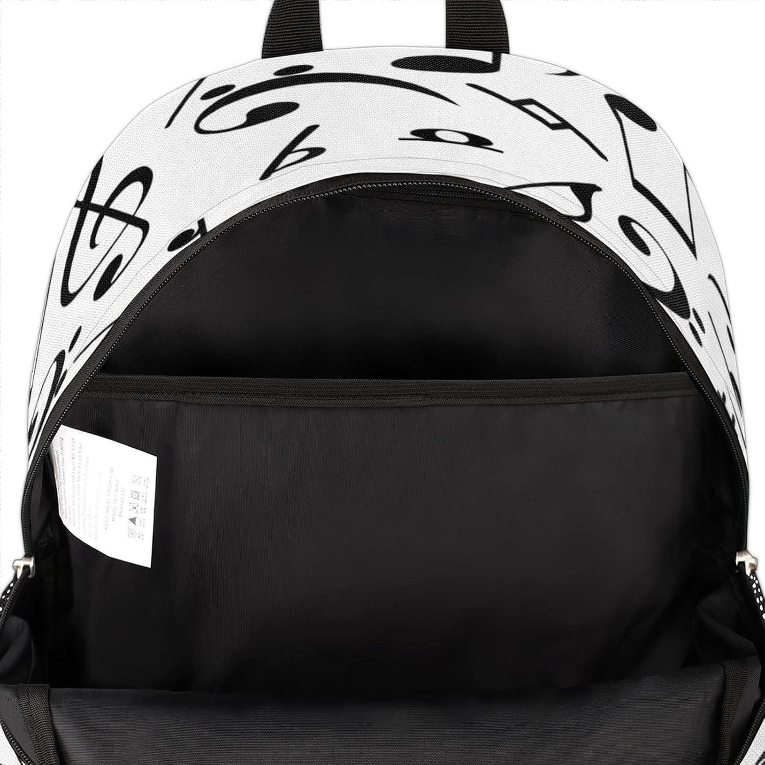 Mochila escolar negra con notas musicales, mochila escolar para adolescentes, niñas, niños, mochila escolar para computadora de hombro, senderismo,