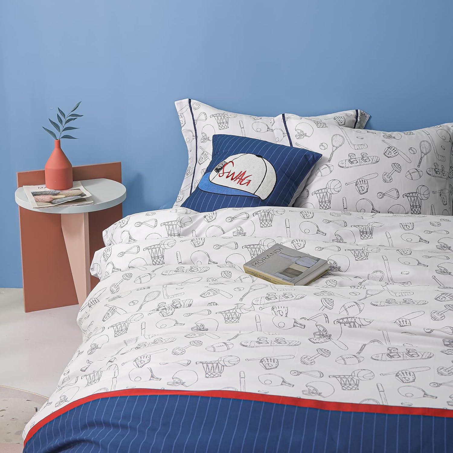 Simple&Opulence Funda de edredón 100% algodón orgánico para niños y adolescentes, funda de edredón suave de 3 piezas con cierre de cremallera, juego