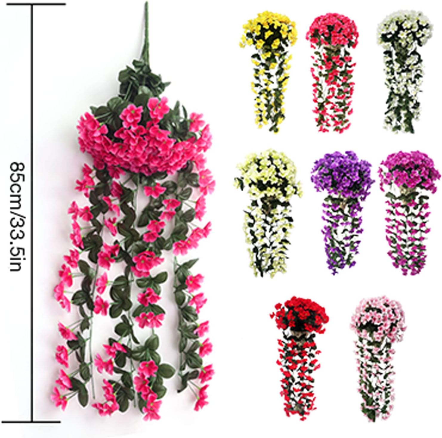 Scceatti Flores artificiales para exteriores, eucalipto falso, enredaderas artificiales para colgar en la pared, plantas de ratán sintético,