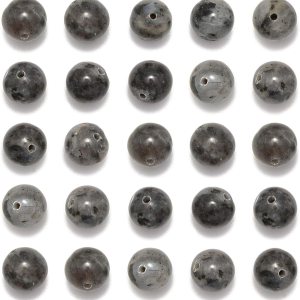 200 cuentas redondas sueltas de larvikita negra de 0.32 pulgadas (8mm), cuentas de piedra natural para joyería y manualidades 200 cuentas redondas sueltas de larvikita negra de 0.32 pulgadas (8mm), cuentas de piedra natural para joyería y manualidades