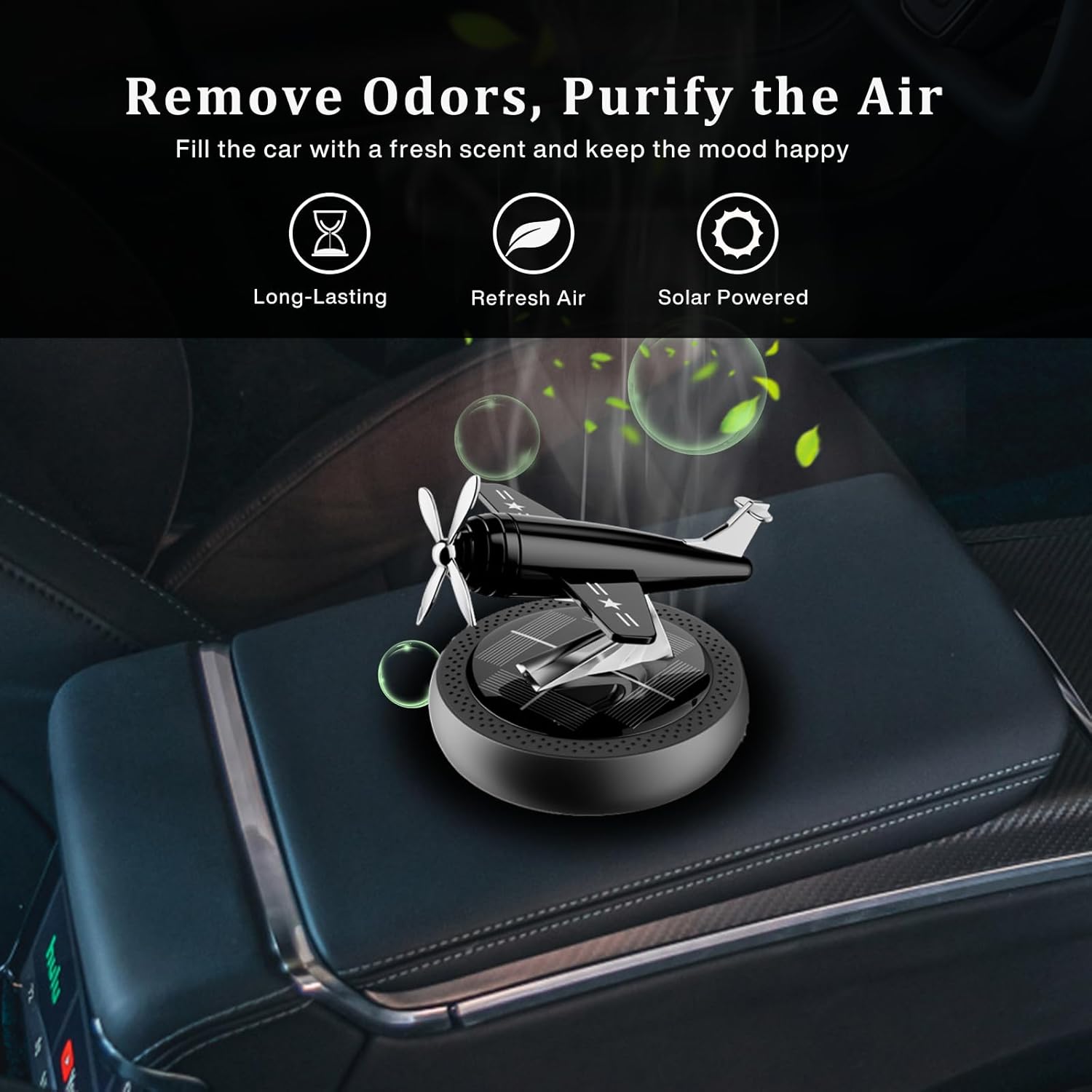 Ambientadores de aire para automóvil con rotación solar, decoración creativa de perfume de automóvil, alivia el estrés y purifica los olores,