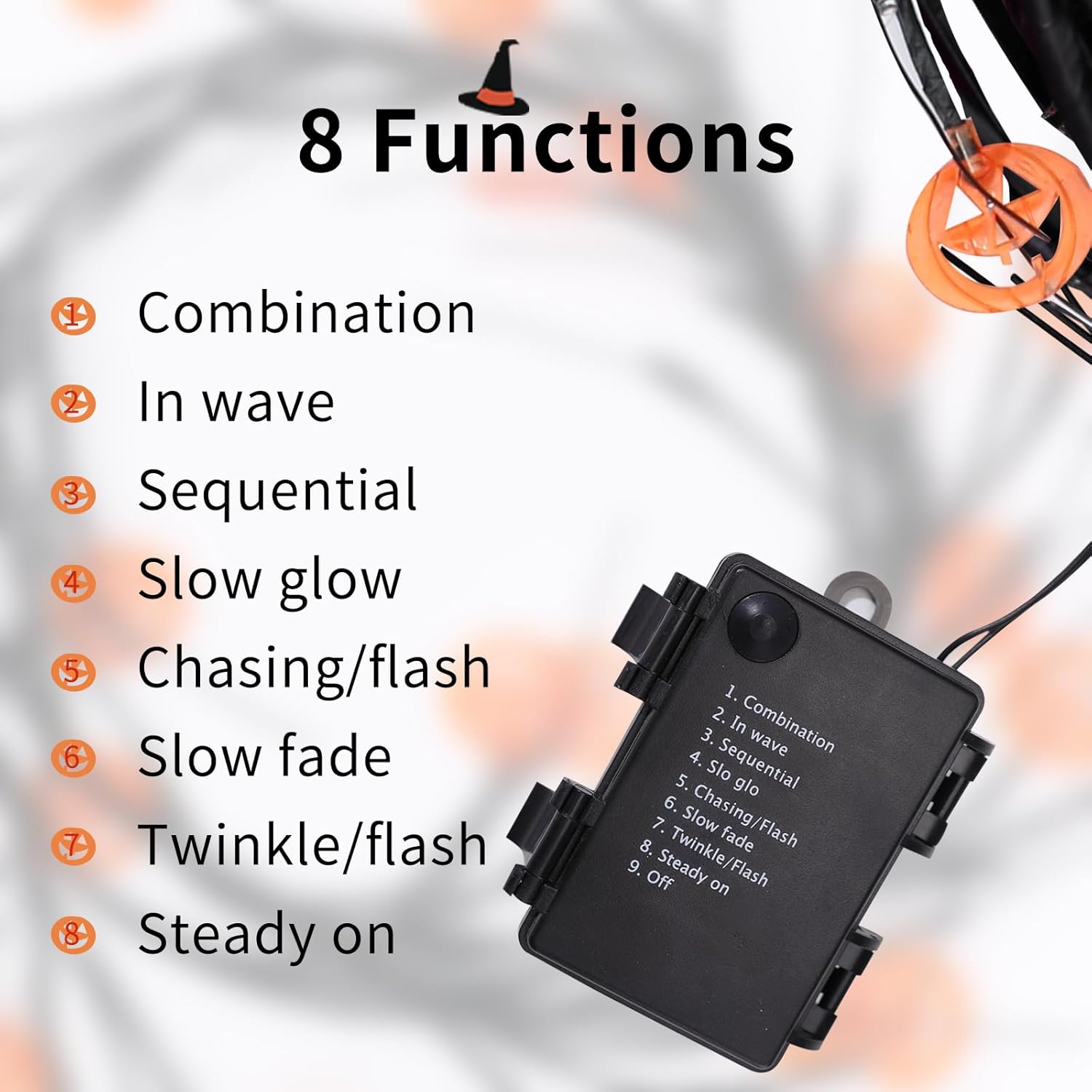 Luces LED de Halloween, decoraciones impermeables luces de vid de sauce para pared interior, funciona con pilas, murciélagos encantados de
