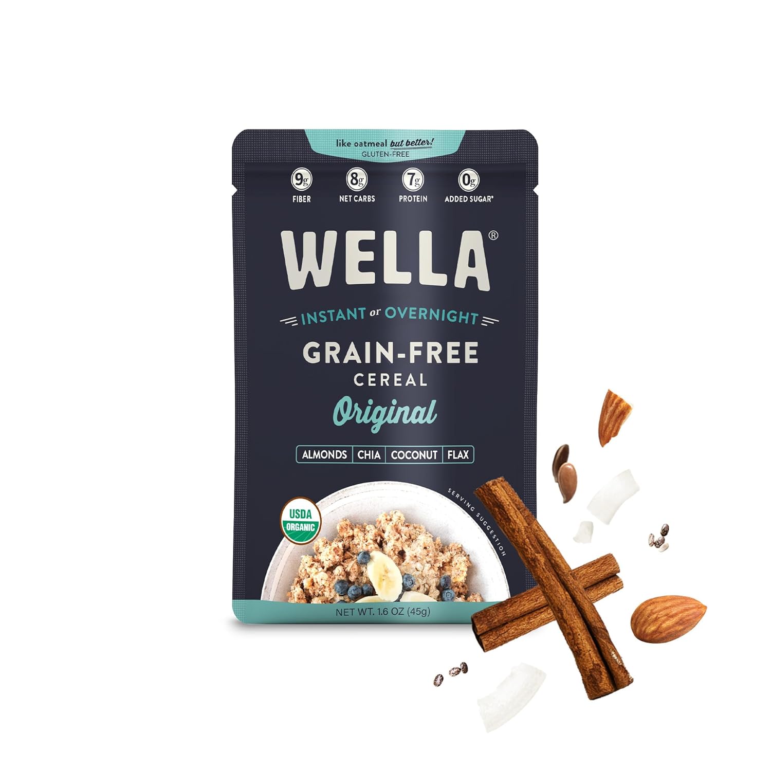 Wella Alternativa a avena de cereales sin cereales  Cereal orgánico, vegano con alto contenido de proteínas y sin gluten  Paleo a base de plantas