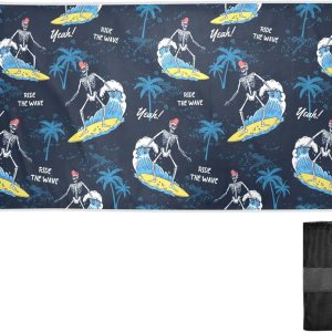 Skulls Skeletons – Toalla de playa gruesa de gran tamaño para adultos, secado rápido, toalla de viaje de alta absorción con bolsa de almacenamiento, Skulls Skeletons – Toalla de playa gruesa de gran tamaño para adultos, secado rápido, toalla de viaje de alta absorción con bolsa de almacenamiento,