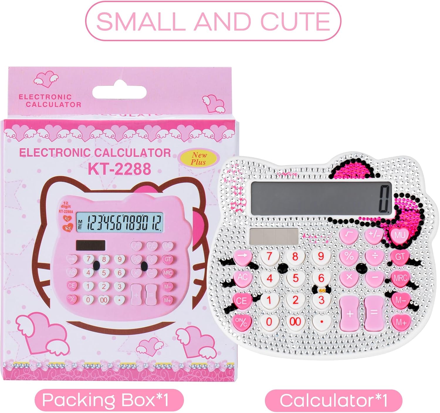 Calculadoras de escritorio para mujer, calculadora de escritorio de 12 dígitos con pantalla LCD grande y botón sensible, energía solar y de batería,